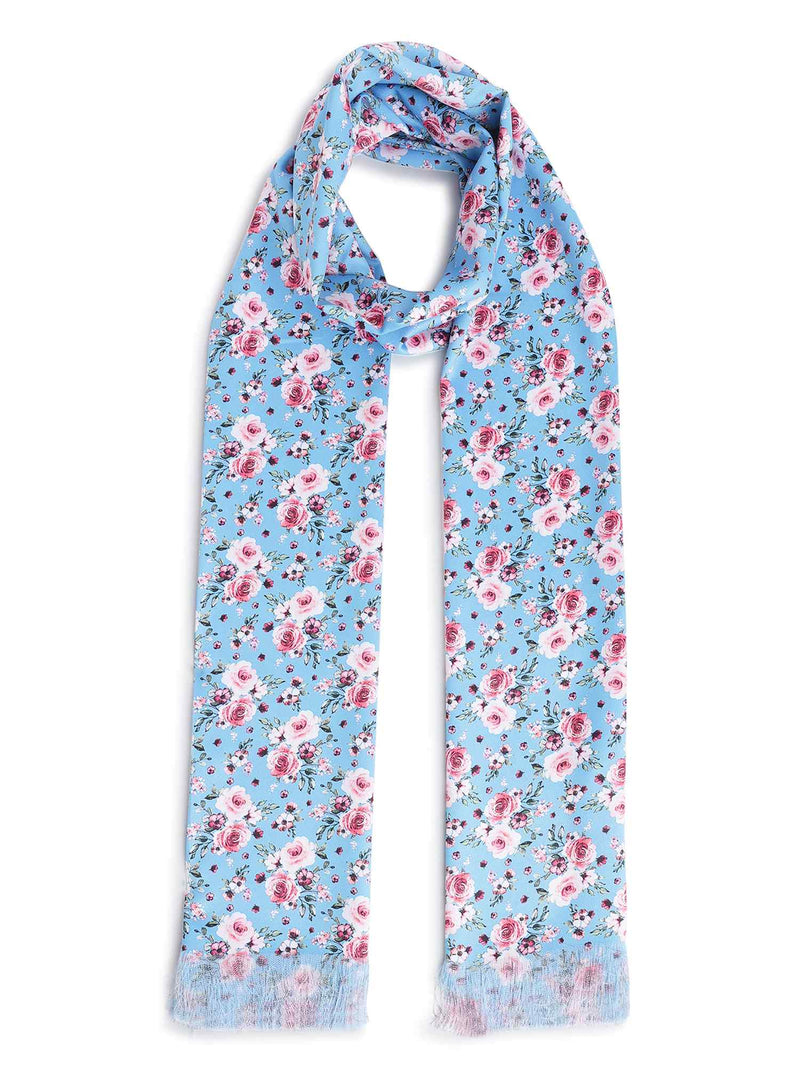 Blue Floral Stole & Pocket Square Set - TOSSIDO