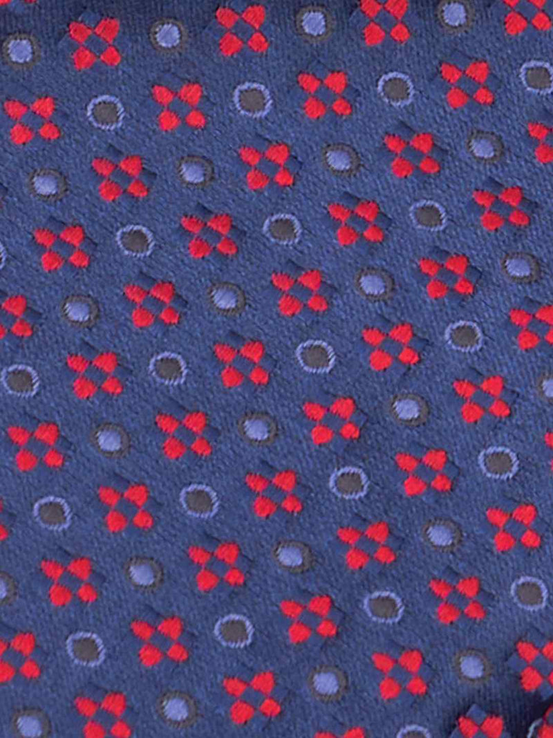 Blue Floral Woven Ascot & Pocket Square - TOSSIDO