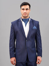 Blue Floral Woven Cravat & Pocket Square Set - TOSSIDO