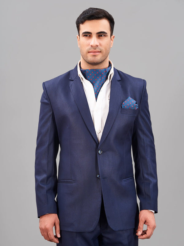 Blue Floral Woven Cravat & Pocket Square Set - TOSSIDO