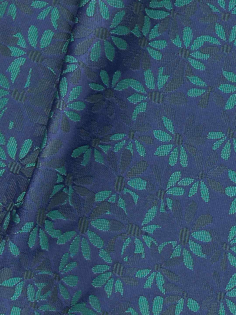 Blue Floral Woven Cravat & Pocket Square Set - TOSSIDO