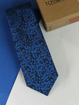 Blue Floral Woven Necktie - TOSSIDO