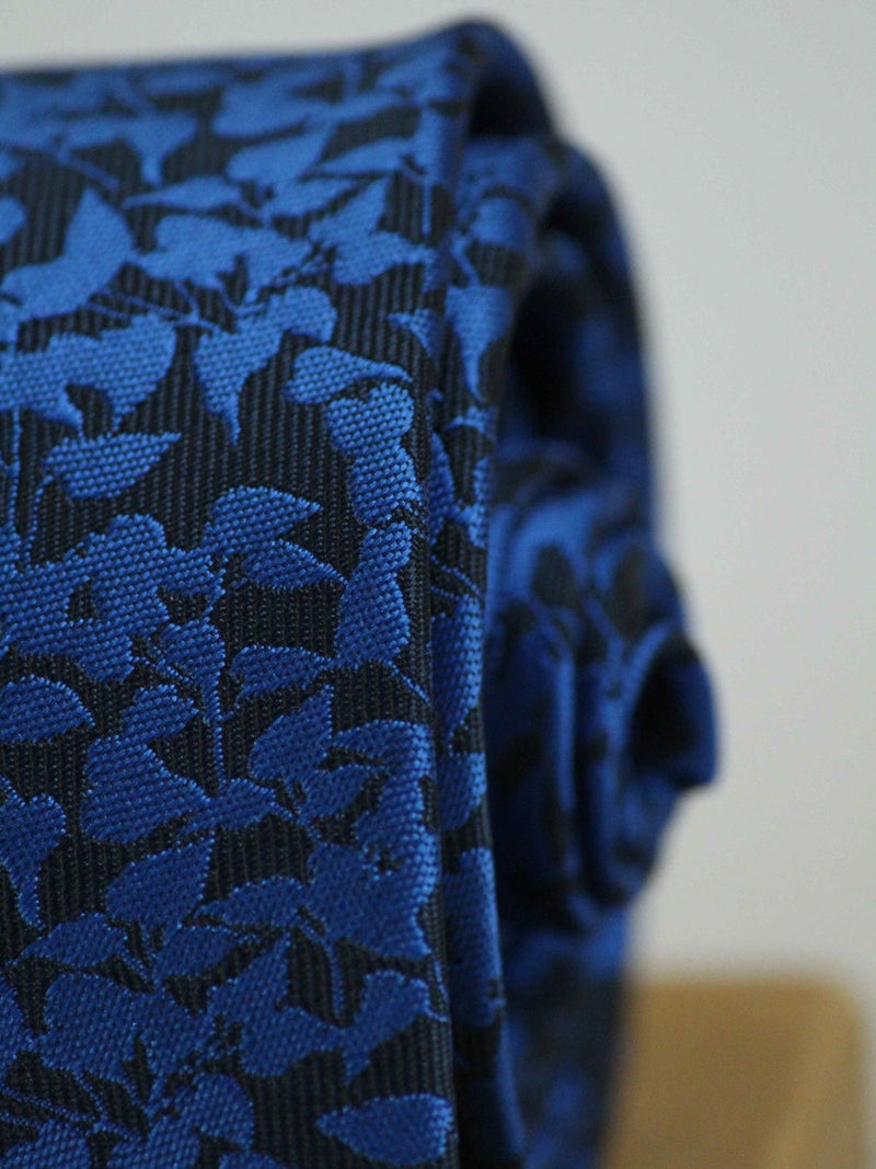 Blue Floral Woven Necktie - TOSSIDO