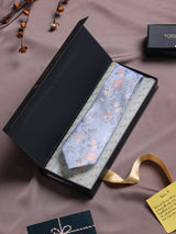 Blue Floral Woven Silk Necktie - TOSSIDO