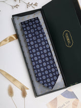 Blue Floral Woven Silk Necktie - TOSSIDO