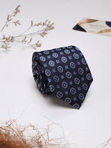 Blue Floral Woven Silk Necktie - TOSSIDO