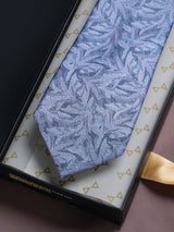 Blue Floral Woven Silk Necktie - TOSSIDO
