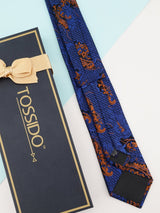 Blue Floral Woven Silk Necktie - TOSSIDO