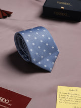 Blue Floral Woven Silk Necktie - TOSSIDO