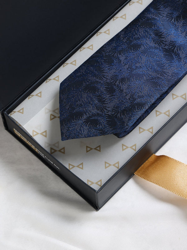 Blue Floral Woven Silk Necktie - TOSSIDO