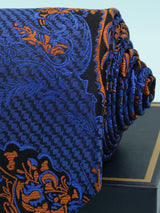 Blue Floral Woven Silk Necktie - TOSSIDO