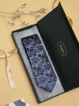 Blue Floral Woven Silk Necktie - TOSSIDO