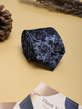 Blue Floral Woven Silk Necktie - TOSSIDO