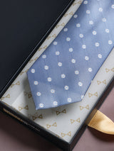 Blue Floral Woven Silk Necktie - TOSSIDO