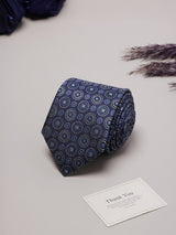 Blue Florals Teflon Silk Necktie