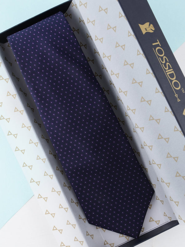 Blue Geometric Broad Necktie - TOSSIDO