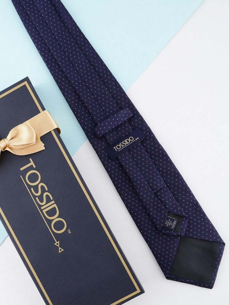 Blue Geometric Broad Necktie - TOSSIDO