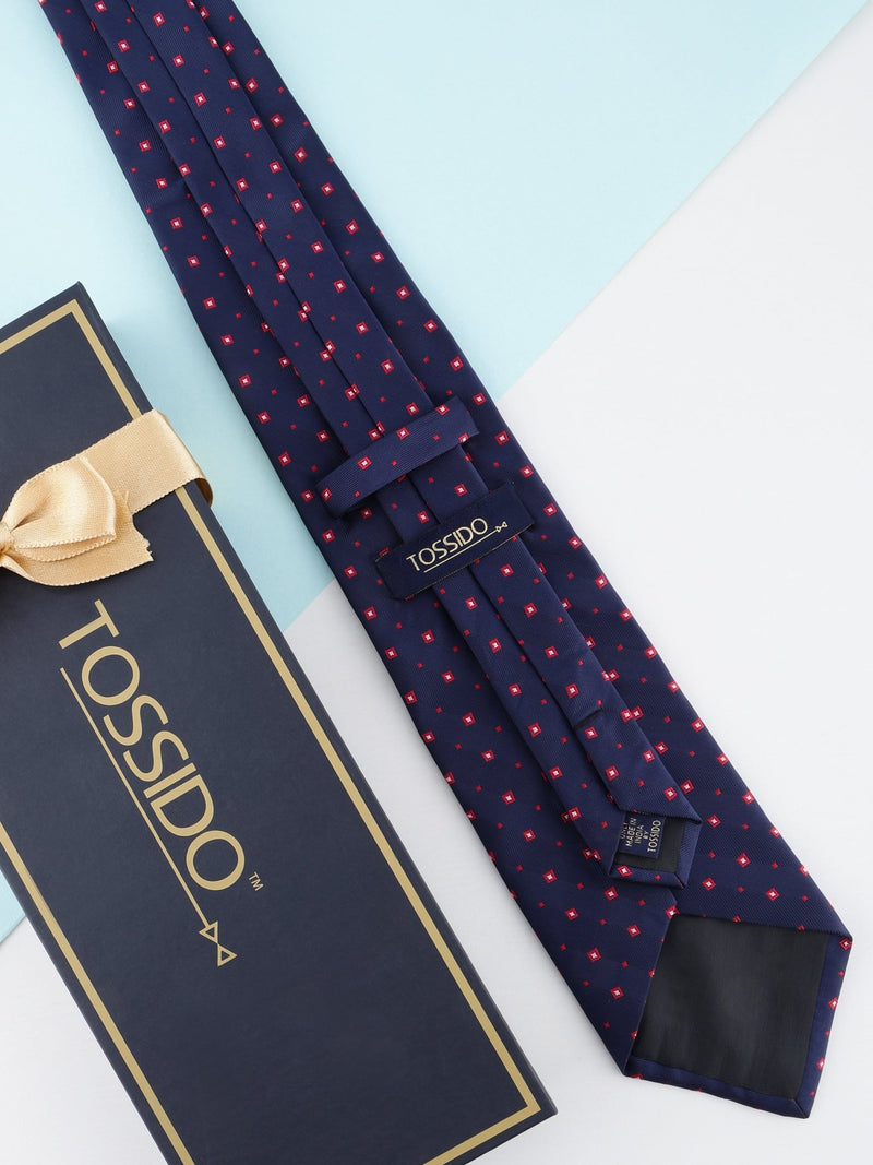 Blue Geometric Broad Necktie - TOSSIDO