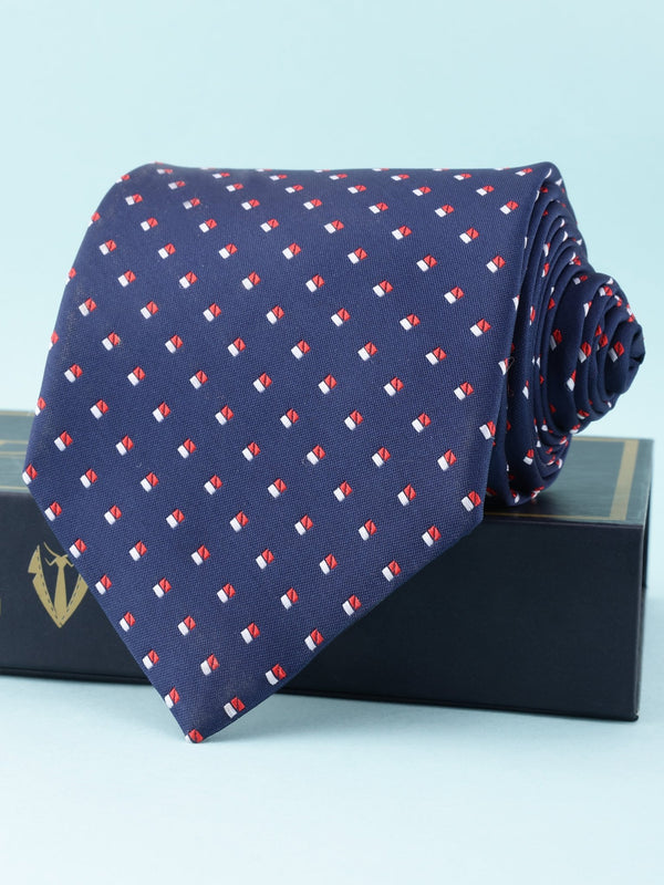 Blue Geometric Broad Necktie - TOSSIDO