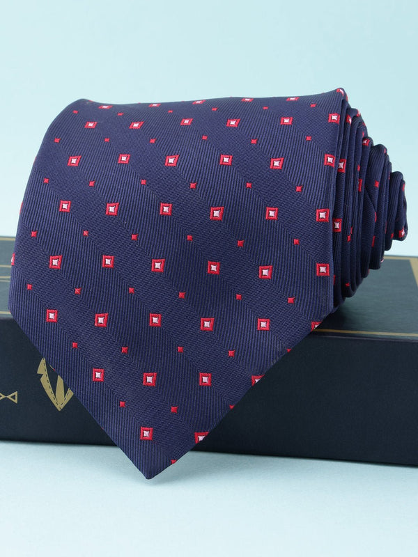 Blue Geometric Broad Necktie - TOSSIDO