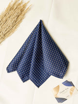 Blue Geometric Jacquard Pocket Square - TOSSIDO