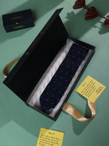 Blue Geometric Knitted Necktie - TOSSIDO