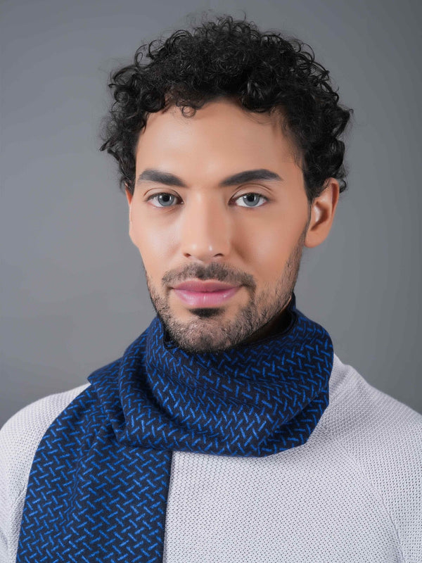 Blue Geometric Muffler - TOSSIDO