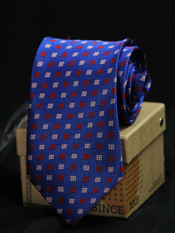 Blue Geometric Necktie - TOSSIDO