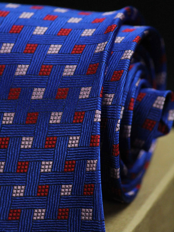 Blue Geometric Necktie - TOSSIDO