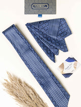 Blue Geometric Necktie Gift - set - TOSSIDO