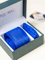 Blue Geometric Necktie Gift - set - TOSSIDO
