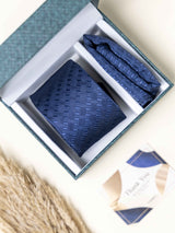 Blue Geometric Necktie Gift - set - TOSSIDO