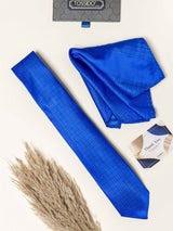 Blue Geometric Necktie Gift - set - TOSSIDO