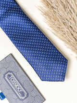 Blue Geometric Necktie Gift - set - TOSSIDO