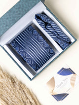 Blue Geometric Necktie Gift - set - TOSSIDO