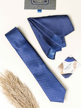 Blue Geometric Necktie Gift - set - TOSSIDO