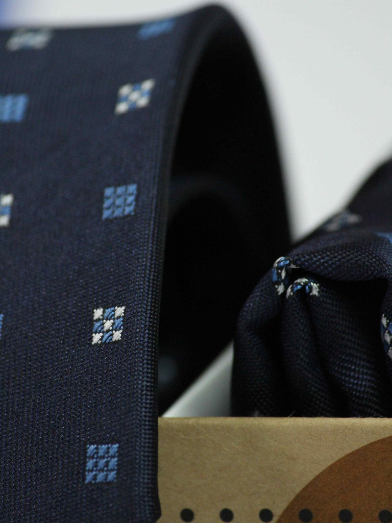 Blue Geometric Necktie & Pocket Square Giftset - TOSSIDO
