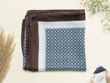 Blue Geometric Printed Satin Neckerchief - TOSSIDO