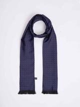 Blue Geometric Reversible Stole & Pocket Square Set - TOSSIDO