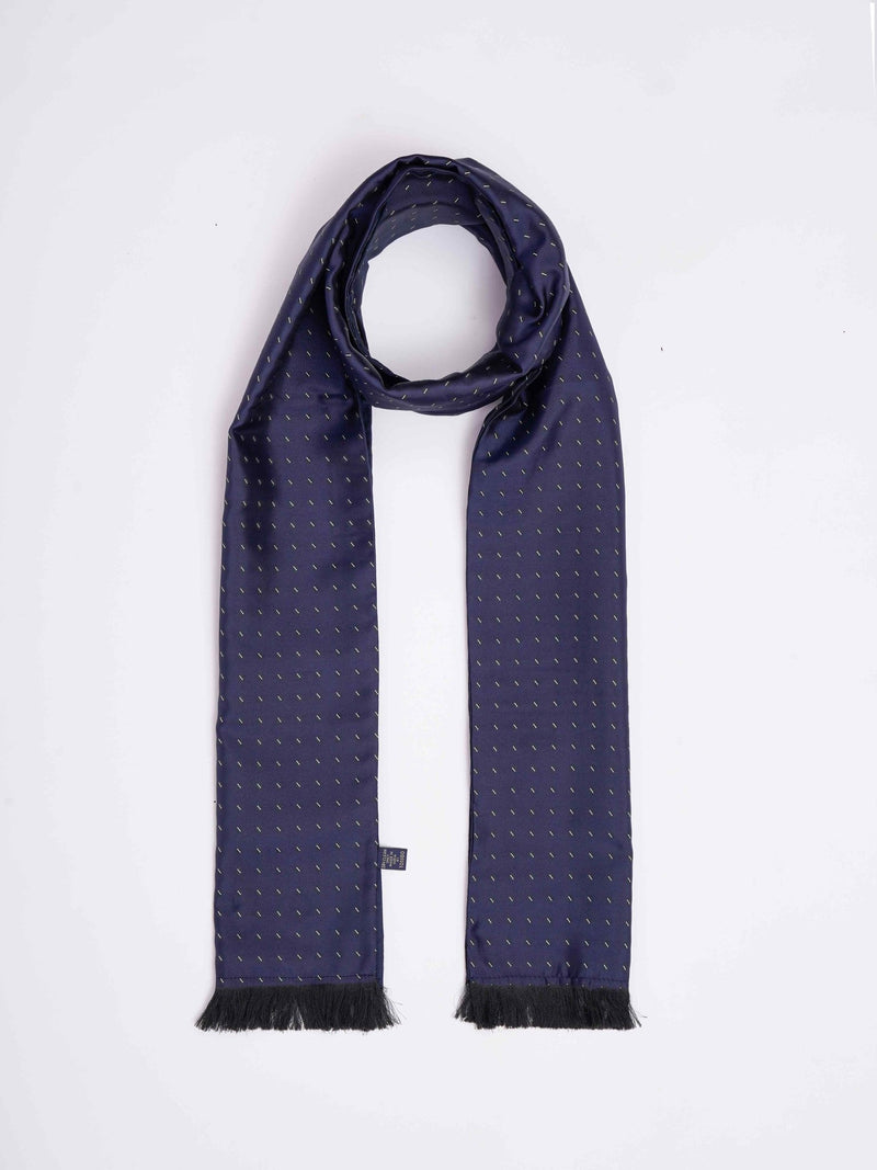 Blue Geometric Reversible Stole & Pocket Square Set - TOSSIDO