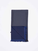 Blue Geometric Reversible Stole & Pocket Square Set - TOSSIDO