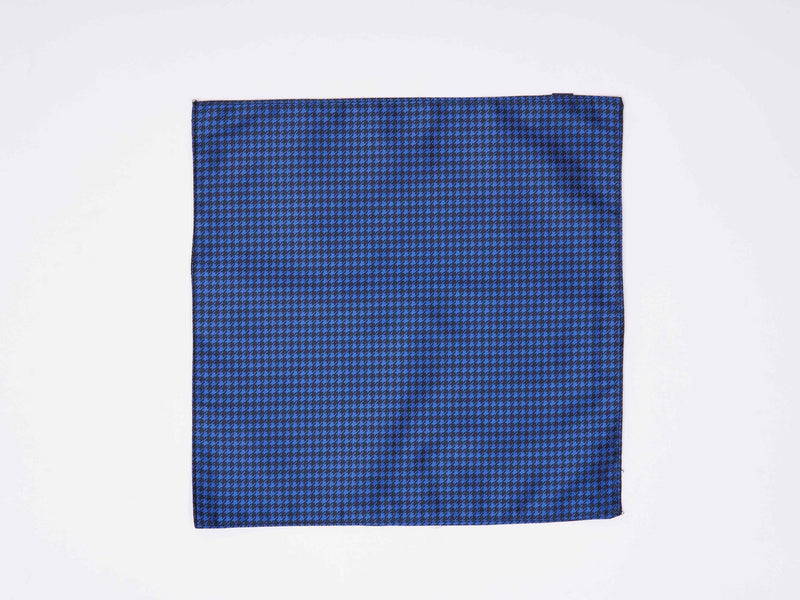 Blue Geometric Reversible Stole & Pocket Square Set - TOSSIDO