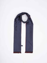 Blue Geometric Reversible Stole & Pocket Square Set - TOSSIDO