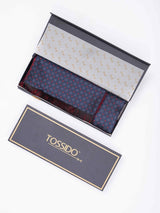 Blue Geometric Reversible Stole & Pocket Square Set - TOSSIDO