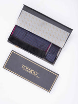 Blue Geometric Reversible Stole & Pocket Square Set - TOSSIDO