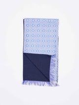 Blue Geometric Reversible Stole & Pocket Square Set - TOSSIDO