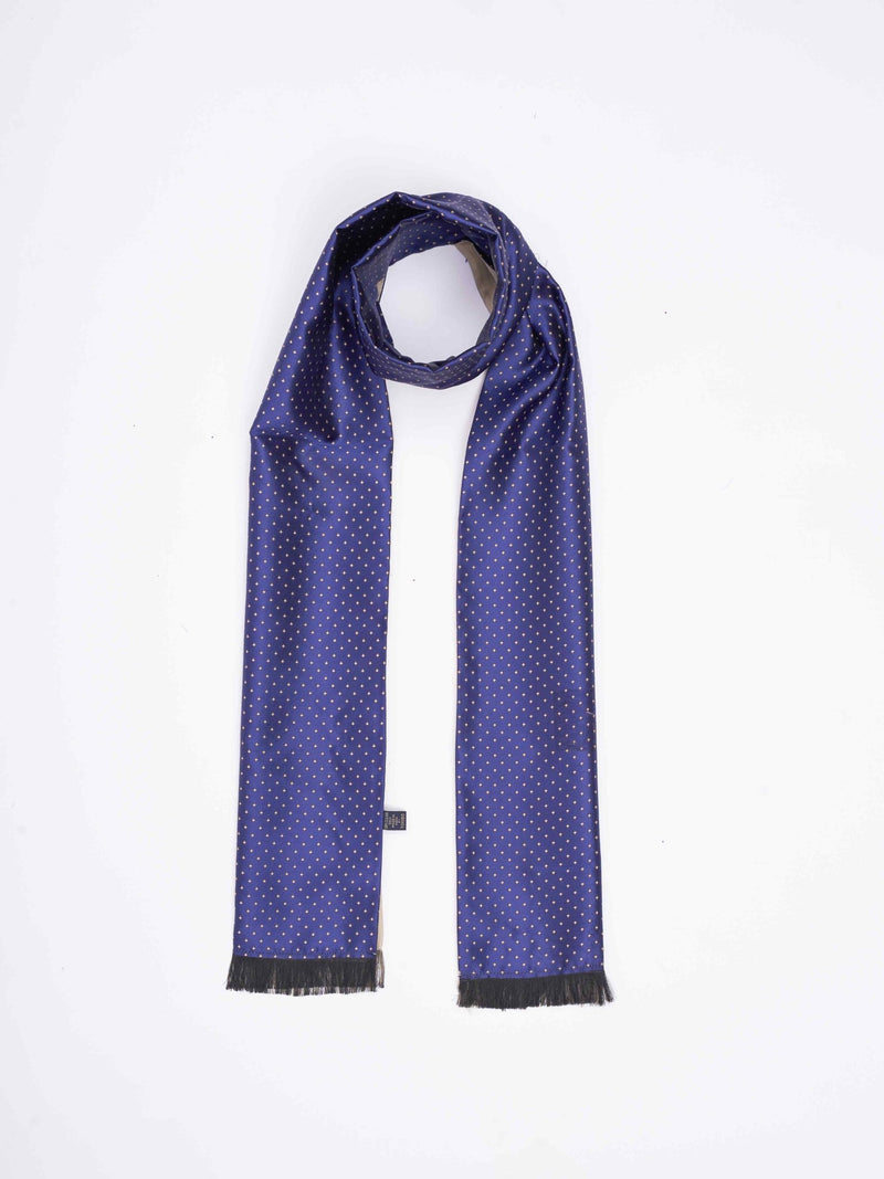 Blue Geometric Reversible Stole & Pocket Square Set - TOSSIDO