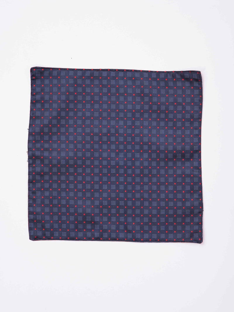 Blue Geometric Reversible Stole & Pocket Square Set - TOSSIDO