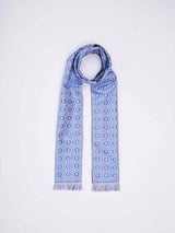 Blue Geometric Reversible Stole & Pocket Square Set - TOSSIDO