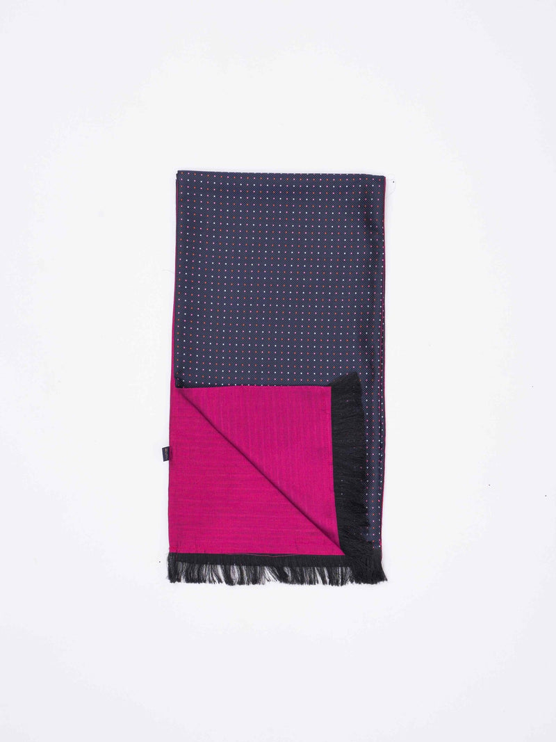 Blue Geometric Reversible Stole & Pocket Square Set - TOSSIDO
